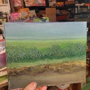 Serene Green Landscape Painting